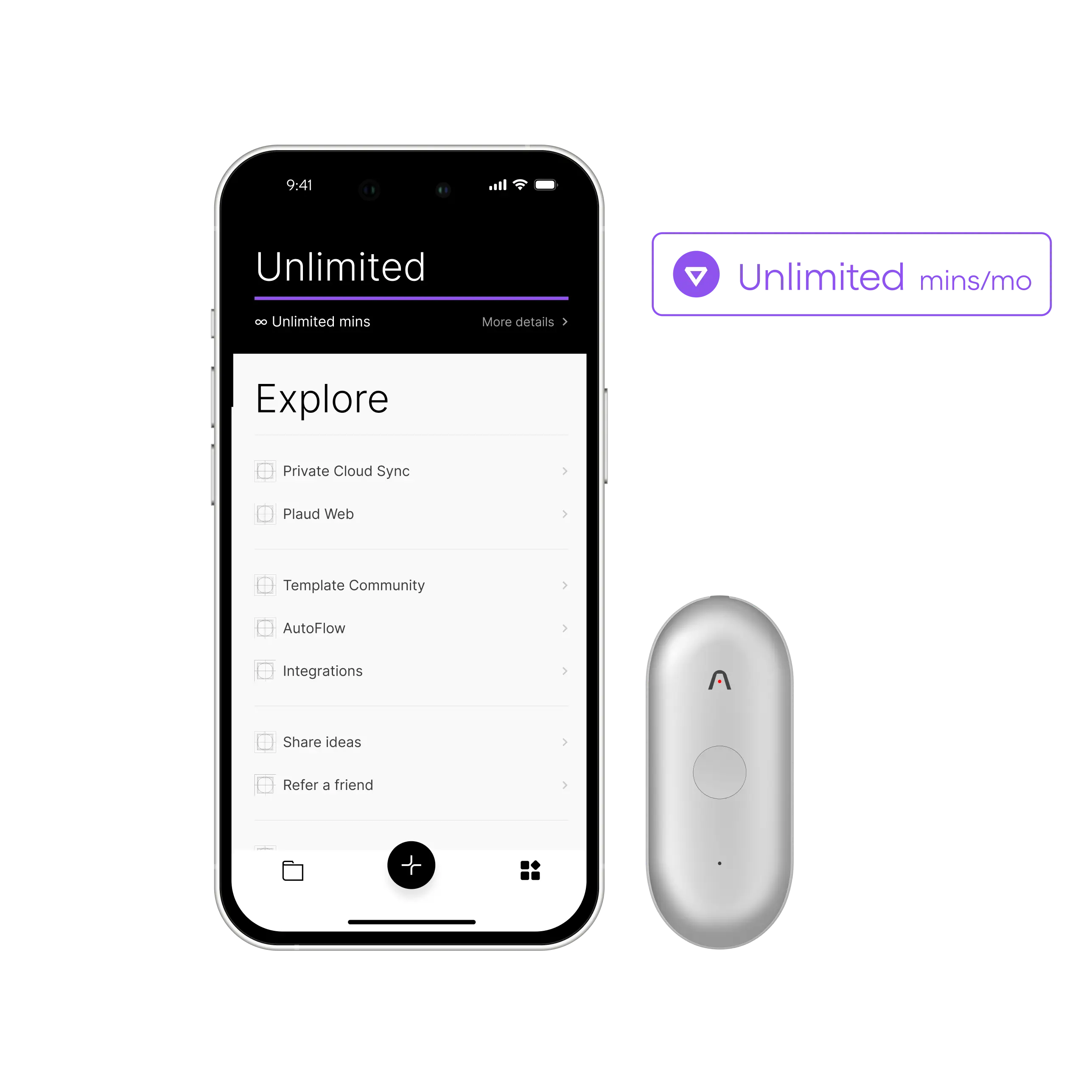 Plaud NotePin S & AI Annual Unlimited Plan