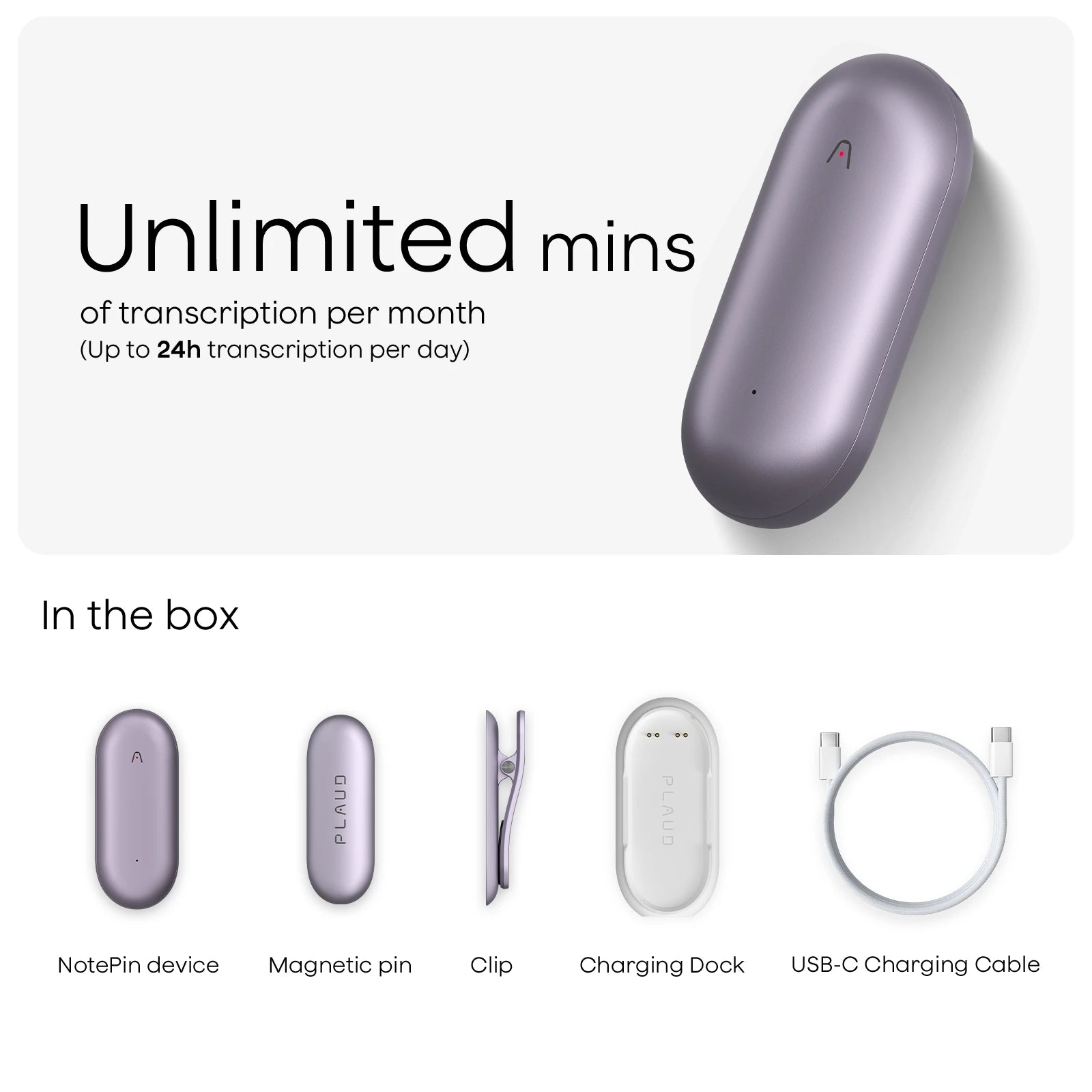 Plan anual ilimitado de NotePin y AI de Plaud