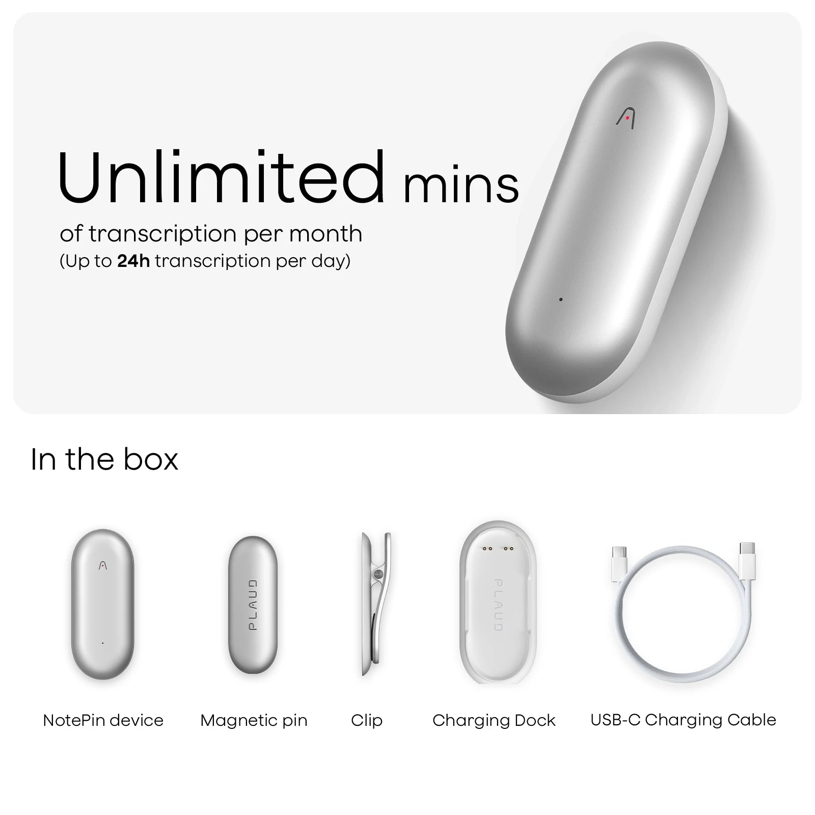 Plan anual ilimitado de NotePin y AI de Plaud