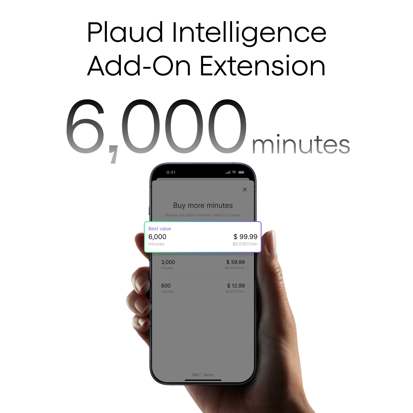 Plaud Intelligence Add-On Extension (6,000mins)