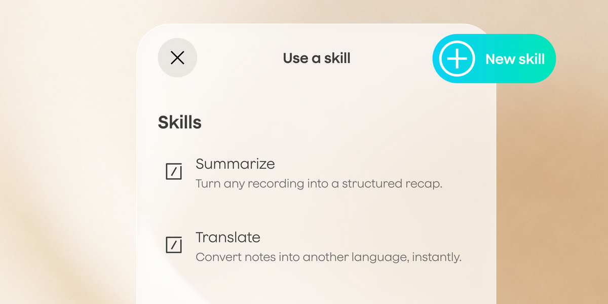 A skills panel listing summary skills, with a toast confirming a new skill was added