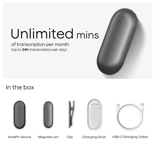 Plaud NotePin & AI Annual Unlimited Plan

